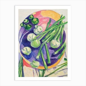 Scallions Fauvist vegetable Art Print