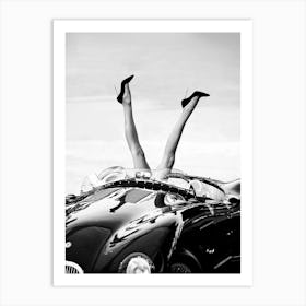 High Heels In Classic Car Art Print