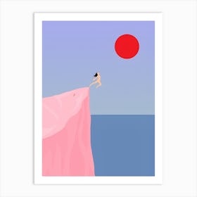 Women with sunrise Art Print