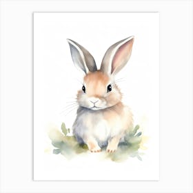 Baby Bunny Watercolour Nursery 9 Art Print