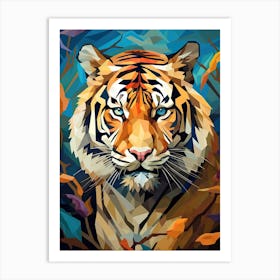 Tiger Art In Cubistic Style 4 Art Print