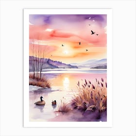 Ducks In The Lake Art Print