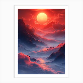 Sunset In The Mountains 16 Art Print