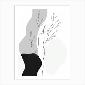 Abstract Black And White Painting 3 Art Print