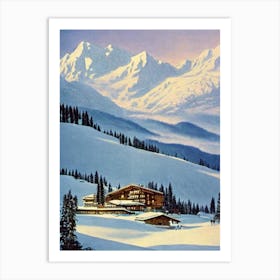 Madonna Di Campiglio, Italy Ski Resort Vintage Landscape 1 Skiing Poster Art Print