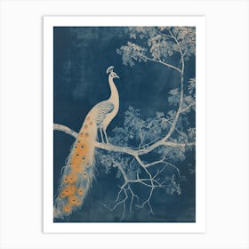 White Peacock With The Blossom 1 Art Print