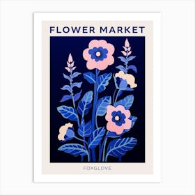 Blue Flower Market Poster Foxglove 2 Art Print