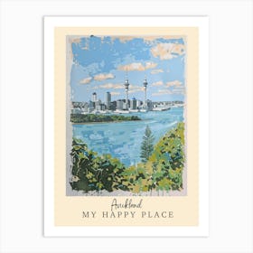My Happy Place Auckland 1 Travel Poster Art Print