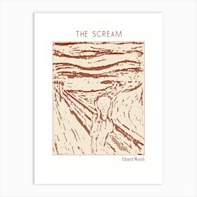 Line Art Minimalist – The Scream – Edvard Munch – Classic Painting 1 Art Print