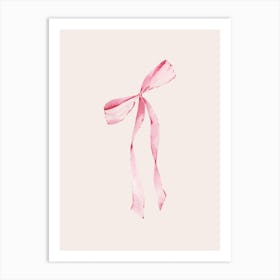 Coquette Pink Bow - 2 - Neutral Art Print