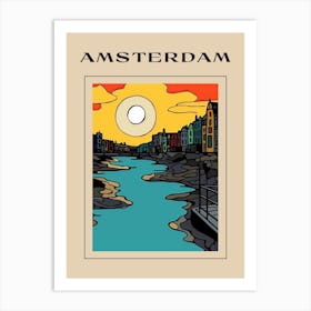 Minimal Design Style Of Amsterdam, Netherlands 4 Poster Art Print