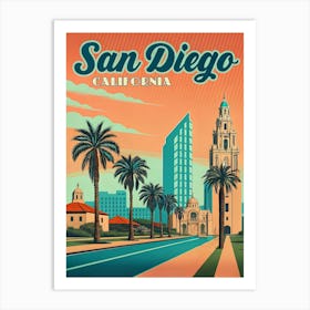 Vintage San Diego California Art Print