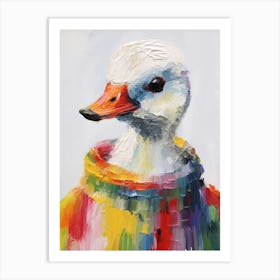 Baby Animal Wearing Sweater Swan 3 Art Print