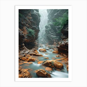 River In A Canyon Art Print