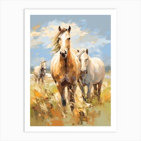 Horses Painting In Pampas Region, Argentina 3 Art Print