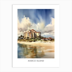 Marco Island Watercolor 2travel Poster Art Print