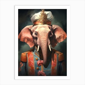 Elephant In Uniform Art Print