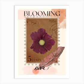 Blooming and Feather Art Print