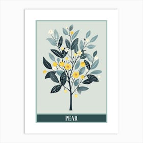 Pear Tree Flat Illustration 6 Poster Art Print