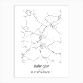 Balingen,Germany Minimalist Map Art Print