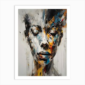  Portrait Art, Abstract Woman Face, Vibrant Colors Wall Art Art Print