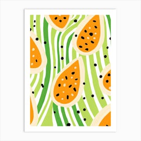 Honeydew Melon Fruit Summer Illustration 3 Art Print