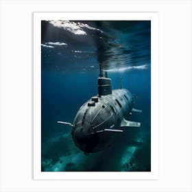 Submarine In The Ocean-Reimagined 37 Art Print