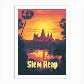 Aihrgdesign A Vintage Travel Poster Of Siem Reap Featuring Th E4c9460c 89b3 4adb 86c7 792458fa1066 1 Art Print