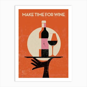 Time for Wine Art Print red wine cheers kitchen art print Art Print