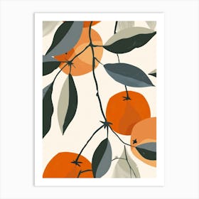 Persimmon Close Up Illustration 1 Art Print