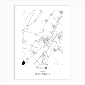 Rastatt,Germany Minimalist Map Art Print