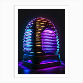 Beehive with neon lights 5 Art Print