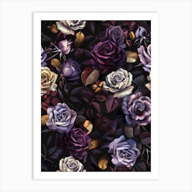 Purple Roses Wallpaper 2 Art Print