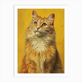 Laperm Cat Relief Illustration 4 Art Print
