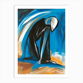 Man In Black And Blue Art Print