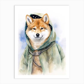 Shiba Inu Dog As A Jedi 1 Art Print