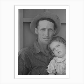 Migrant Worker And His Child At The Agua Fria Migratory Labor Camp, Arizona By Russell Lee Art Print