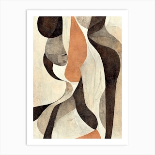 Abstract Figure Earth Tones 3 Art Print