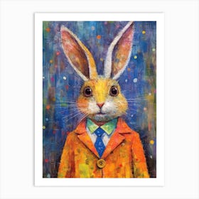 Fashionable Rabbit In A Suit Art Print