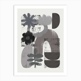 Nature Abstract Cut Out In Black And White Art Print