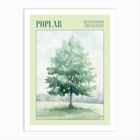 Poplar Tree Atmospheric Watercolour Painting 4 Poster Art Print