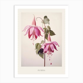 Floral Illustration Fuchsia 1 Poster Art Print