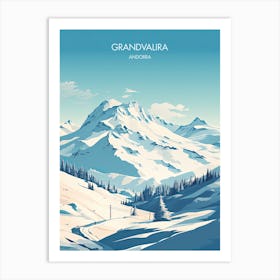 Poster Of Grandvalira   Andorra, Ski Resort Illustration 1 Art Print
