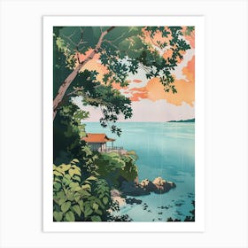 Okinawa Japan 2 Retro Illustration Art Print