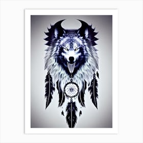Wolf Dreamcatcher 1 Art Print