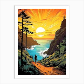 Kalalau Trail Hawaii 1 Vintage Travel Illustration Art Print