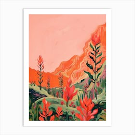 Boho Wildflower Painting Indian Paintbrush 4 Art Print