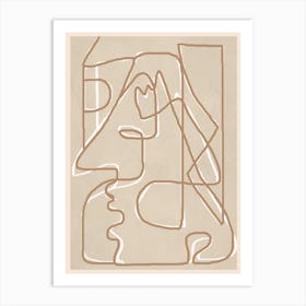 Abstract Face Sketch 2 Art Print