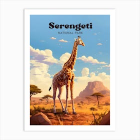 Serengeti National Park Tanzania Wildlife Travel Art Illustration Art Print