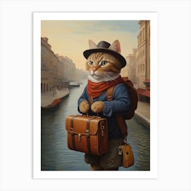 Venice Cat Tourist Animal lover Art Print